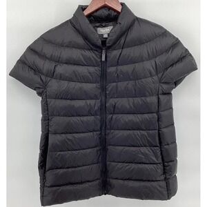 Martha Stewart Black Down-Filled Puffer Short Sleeve Vest Women's XS